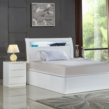 Moscow Glossy White Bed