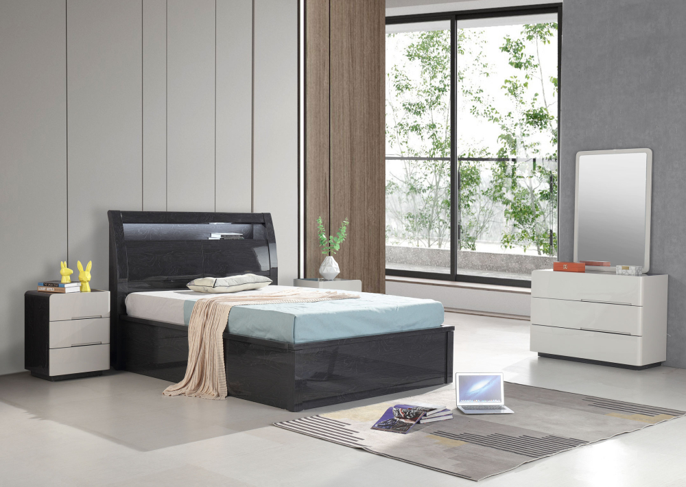 Moscow Twin Grey Bed-Single-Default