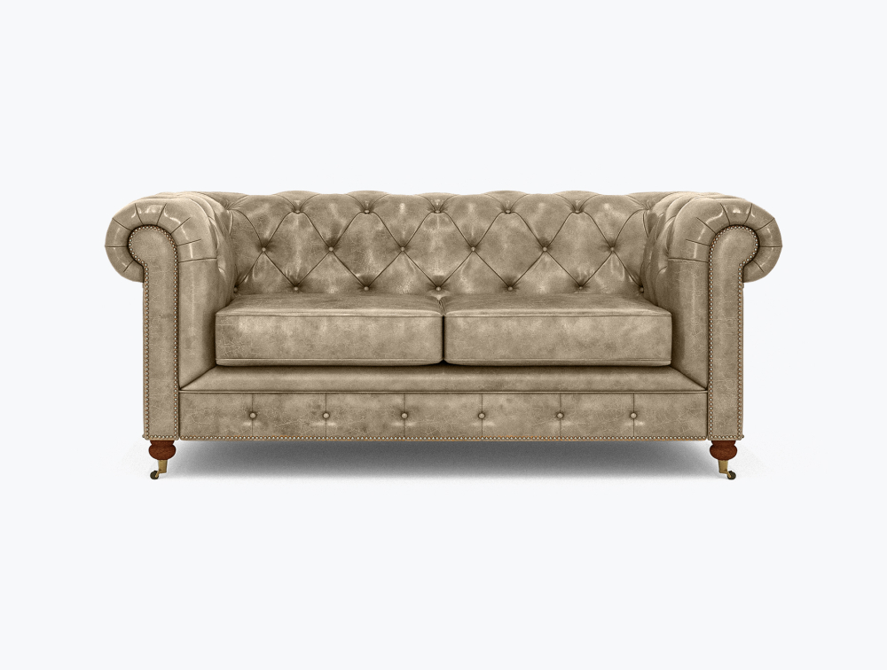 Morrilton Chesterfield Leather Sofa-3 Seater -Leather-ZENITH