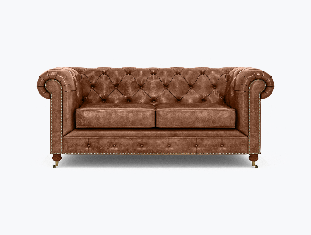 Morrilton Chesterfield Leather Sofa-2 Seater -Leather-TUSCANIA-COLLECTION