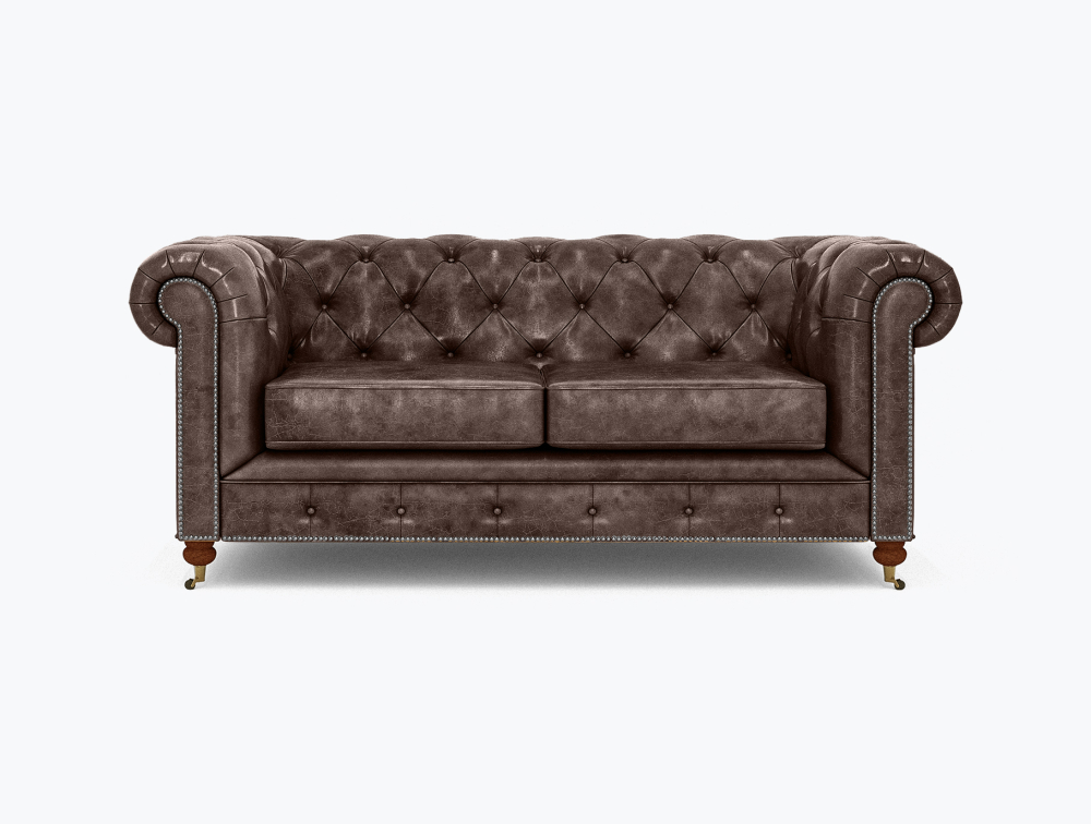 Morrilton Chesterfield Leather Sofa-3 Seater -Leather-Prescott