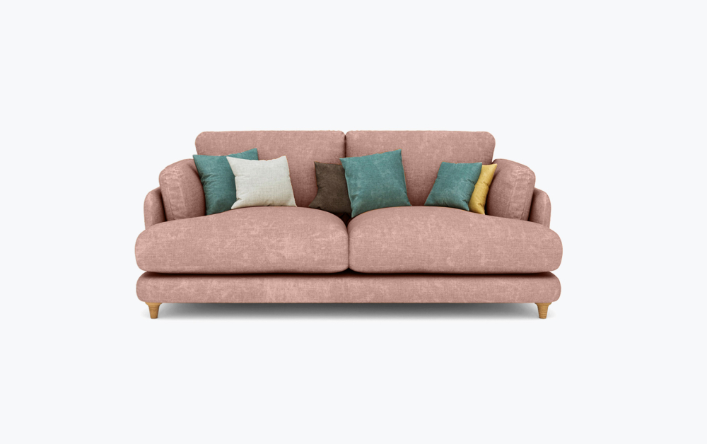 Fleecy Sofa-3 Seater -Velvet-Beech