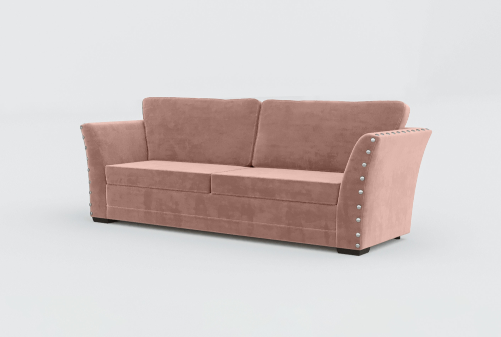 Cardiff Curved Arms Velvet Sofa-1 Seater -Woll-Beech