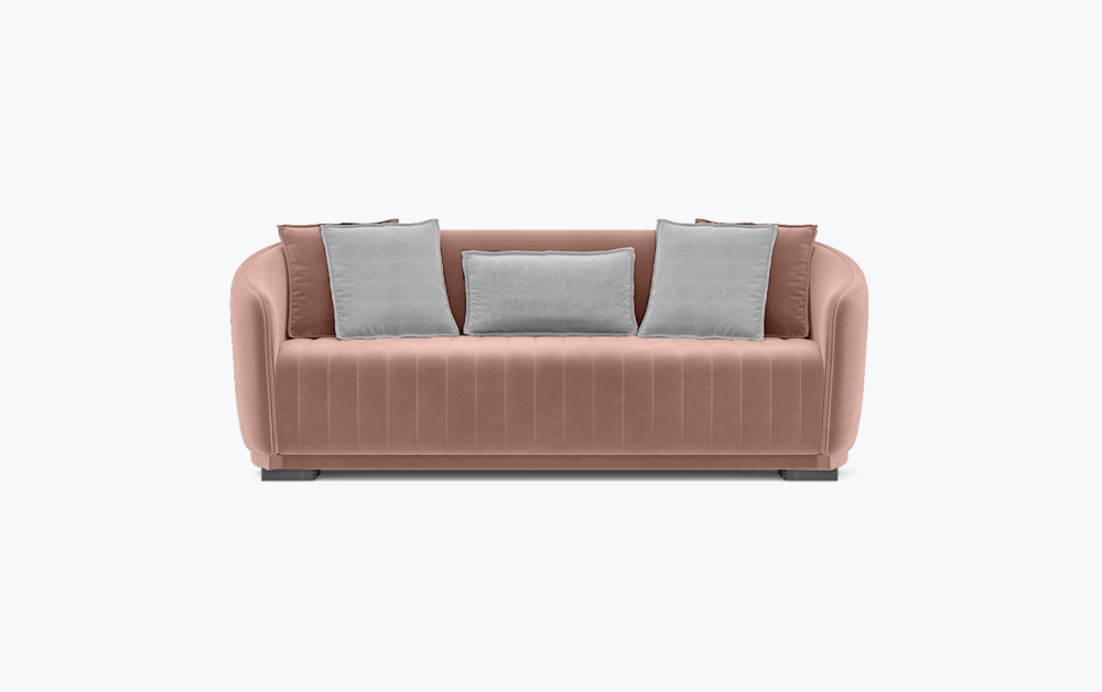 Exeter Luxury Sofa-3 Seater -Velvet-Beech