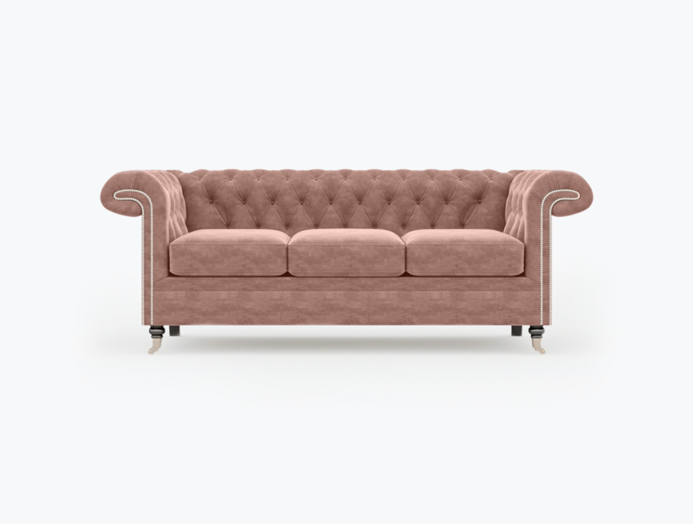 Nottingham Sofa-3 Seater -Velvet-Beech