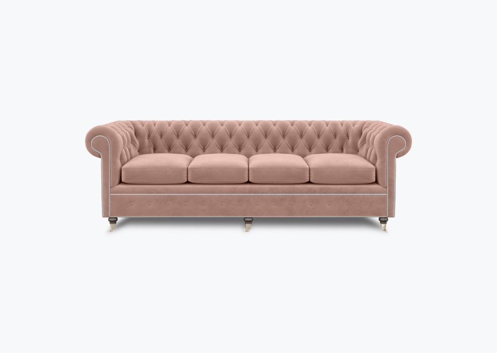 Livingston Chesterfield Sofa-2 Seater -Velvet-Beech