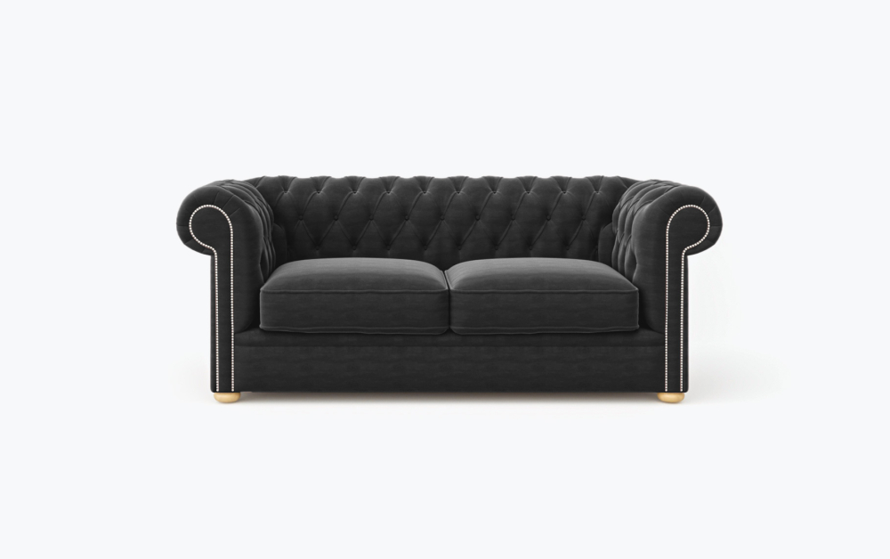 Liverpool Chesterfield Sofa-3 Seater -Wool-Black