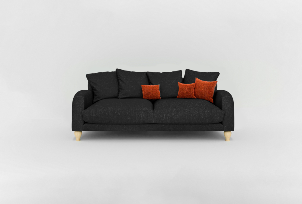 Boston Sofa-3 Seater -Velvet-Black