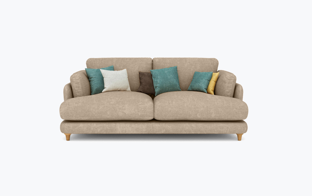 Fleecy Sofa-3 Seater -Velvet-Brown