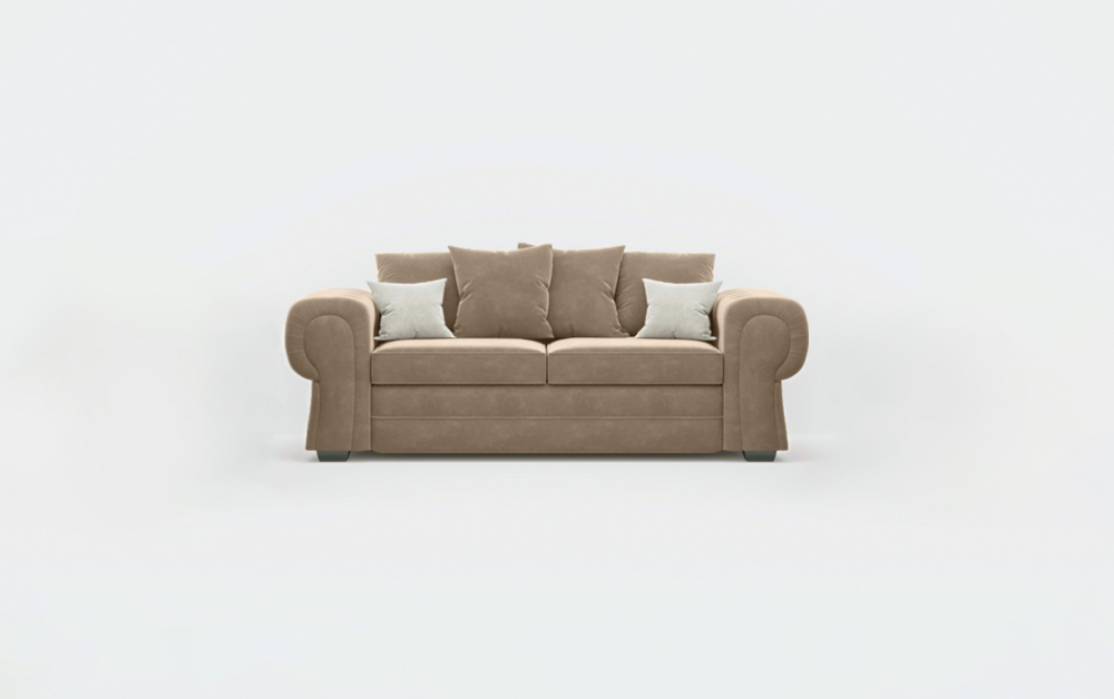 Durham Scatter Cushion Sofa -3 Seater -Wool-Brown