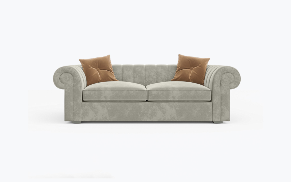 Hereford Chesterfield Sofa-1 Seater -Wool-Cream
