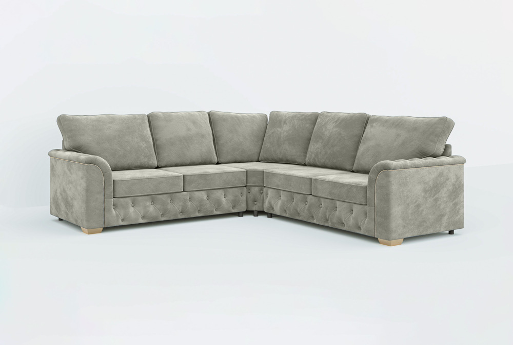 Coventry Club Corner Sofa-Velvet-Corner-Cream