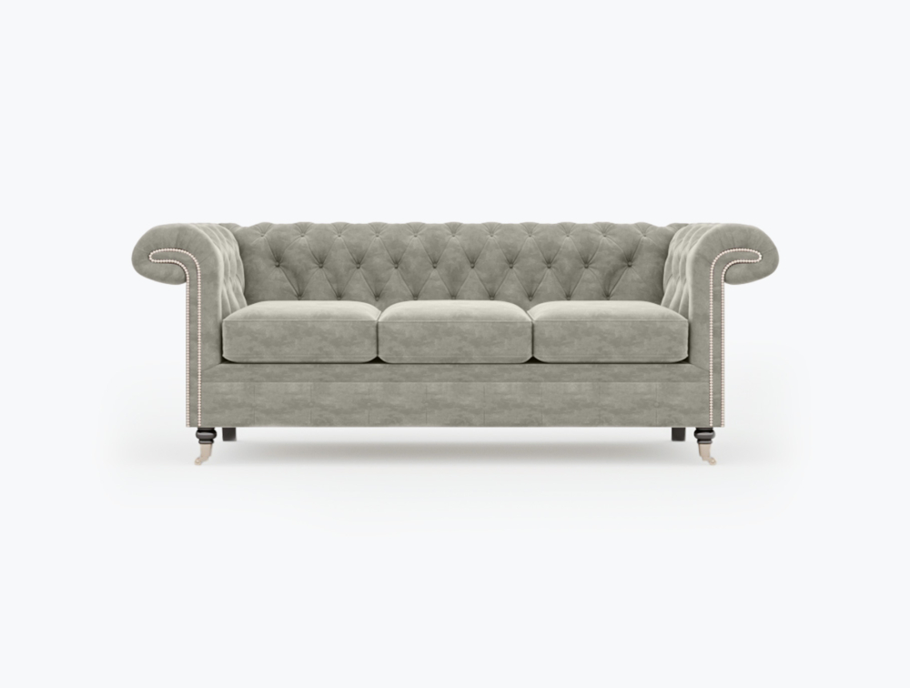 Nottingham Sofa-4 Seater-Velvet-Cream