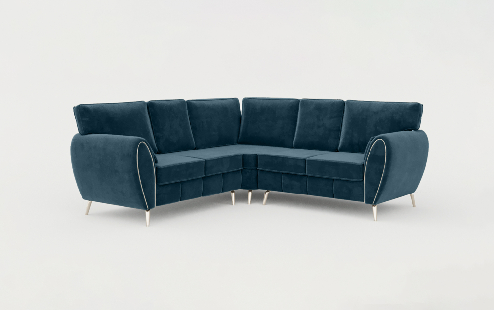 Derby Club Corner Sofa-corner-Velvet-Blue