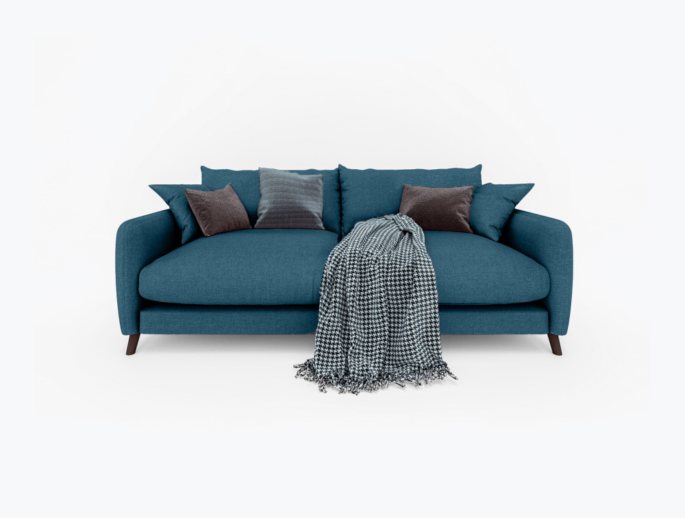 Slushy Sofa-3 Seater -Velvet-Blue