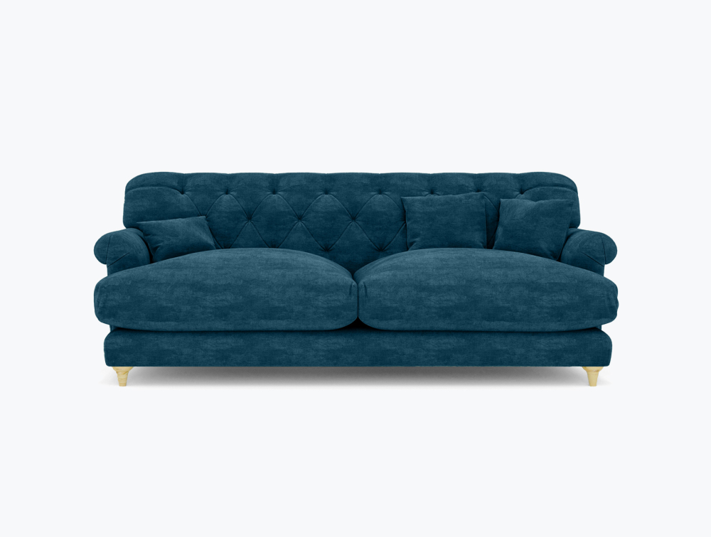 Squashy Sofa-3 Seater -Velvet-Blue