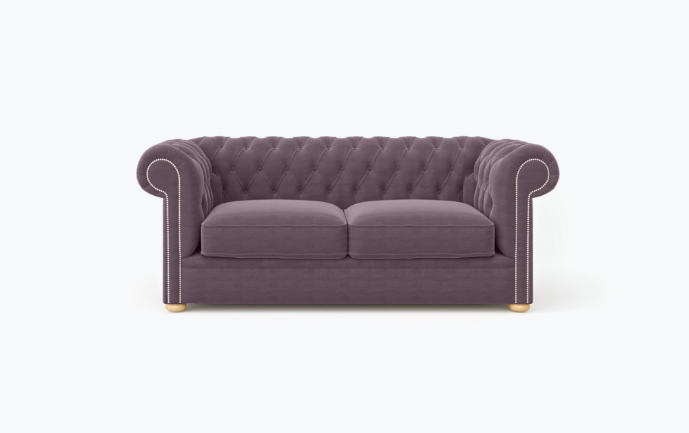Liverpool Chesterfield Sofa-3 Seater -Wool-Grape