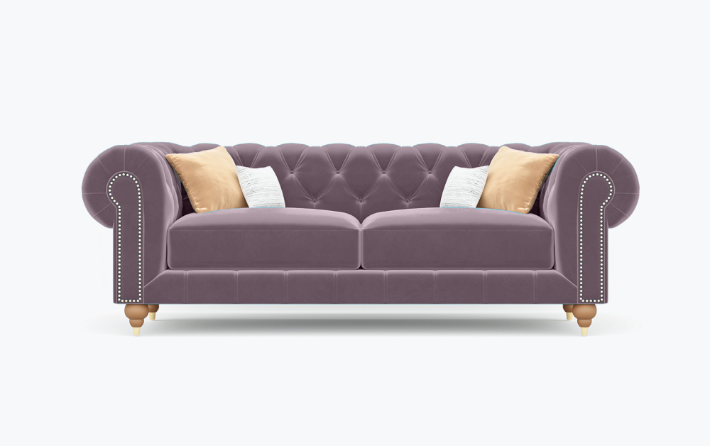 Jackson Chesterfield Sofa-1 Seater -Velvet-Grape