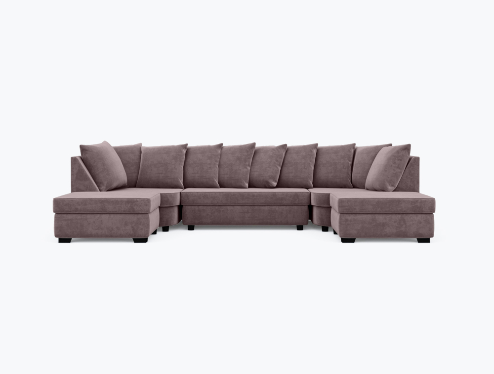 Sunderland U-Shape Sofa-U-Shape-Velvet-Grape