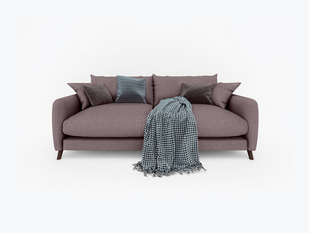 Slushy Sofa-3 Seater -Velvet-Grape