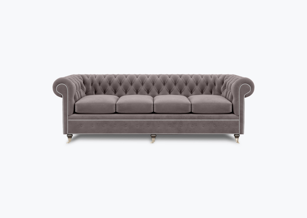Livingston Chesterfield Sofa-3 Seater -Velvet-Grape