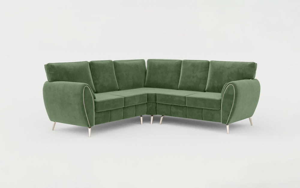 Derby Club Corner Sofa-corner-Velvet-Green