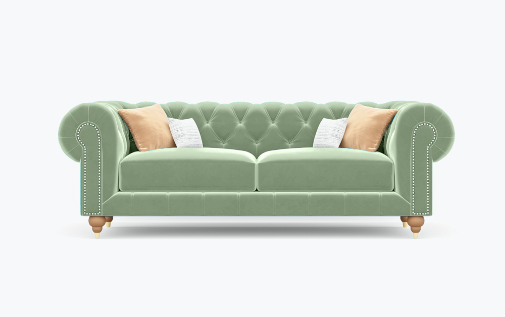 Jackson Chesterfield Sofa-3 Seater -Velvet-Green