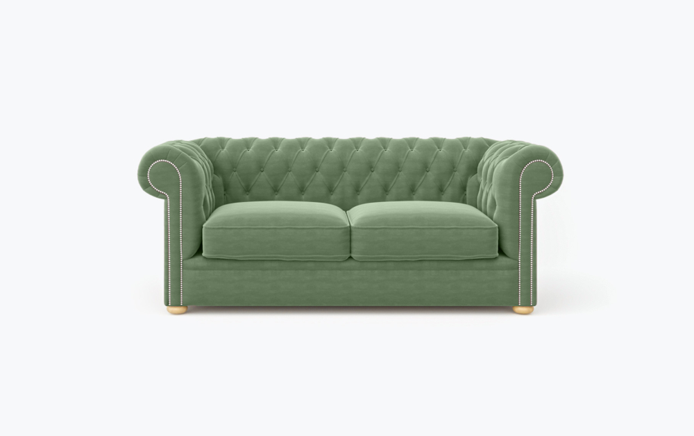 Liverpool Chesterfield Sofa-3 Seater -Wool-Green