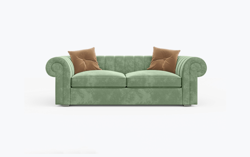 Hereford Chesterfield Sofa-1 Seater -Wool-Green