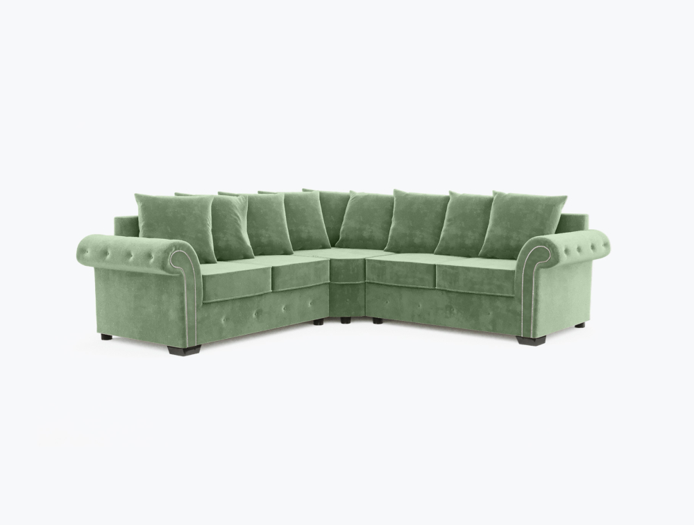 Norwich Sofa-Corner-Velvet-Green