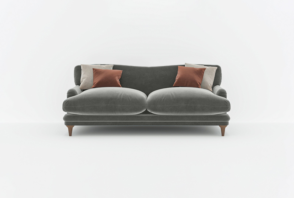 Atlanta Sofa-1 Seater -Velvet-Grey