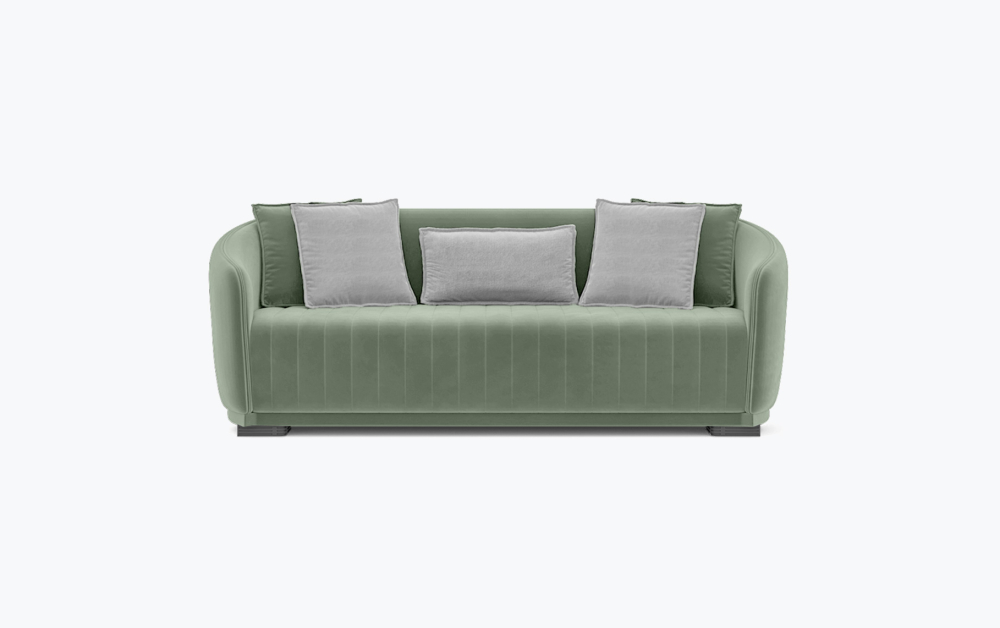 Exeter Luxury Sofa-3 Seater -Velvet-Light Green