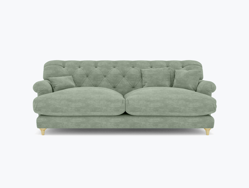 Squashy Sofa-3 Seater -Velvet-Light Green