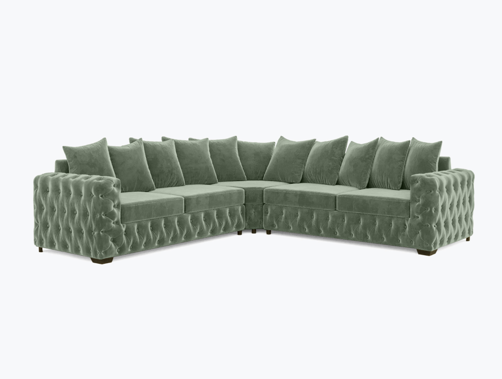 Sheffield Corner Sofa -Corner-Velvet-Light Green