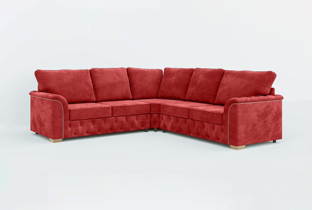 Coventry Club Corner Sofa-Velvet-Corner-Maroon