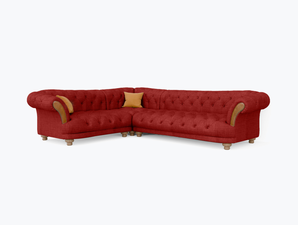 Worcester Sofa-Corner-Velvet-Maroon