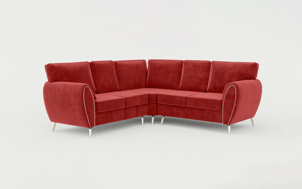 Derby Club Corner Sofa-corner-Velvet-Maroon