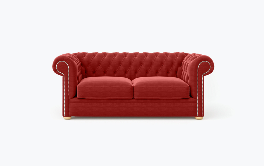 Liverpool Chesterfield Sofa-3 Seater -Wool-Maroon
