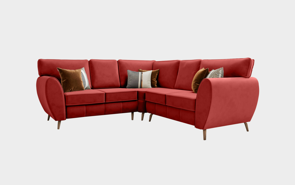 Derby Classic Sofa-corner-Velvet-Maroon