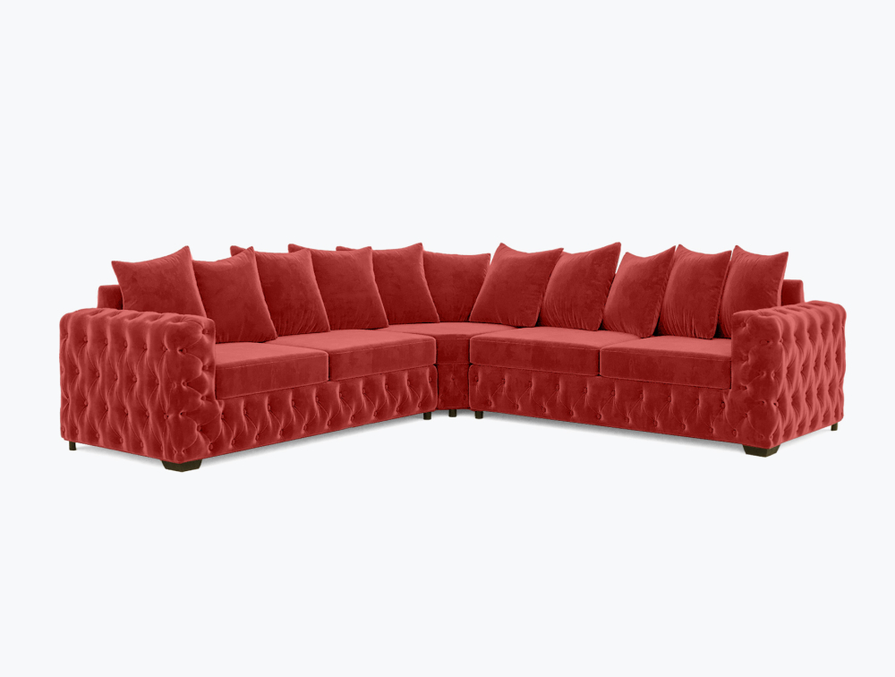 Sheffield Corner Sofa -Corner-Velvet-Maroon