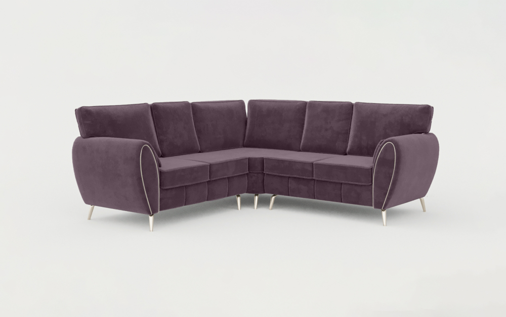 Derby Club Corner Sofa-corner-Velvet-Mauve