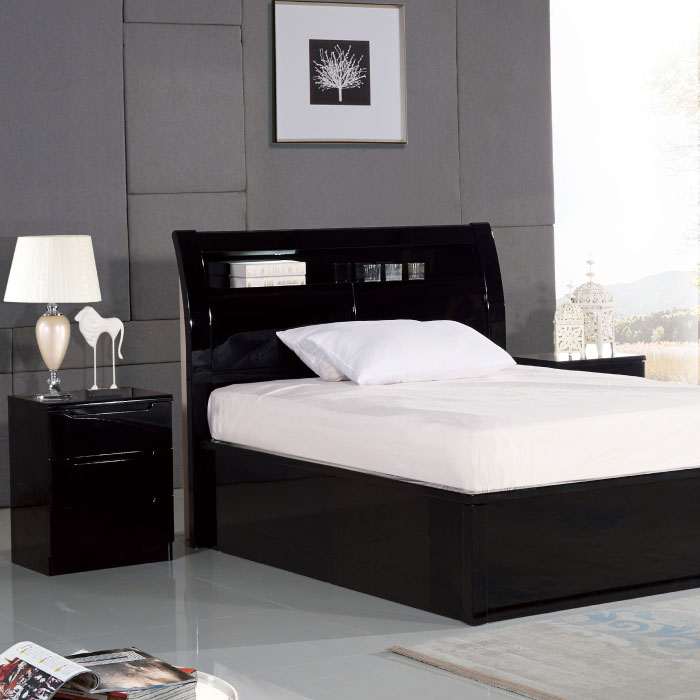 Moscow Glossy Black Bed