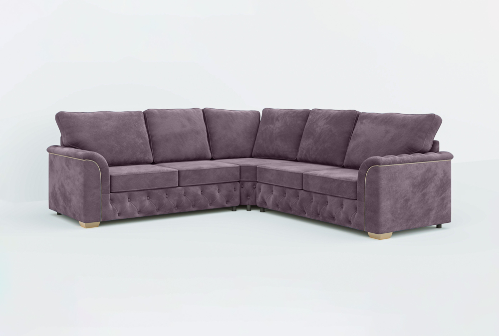 Coventry Club Corner Sofa-Velvet-Corner-Mauve