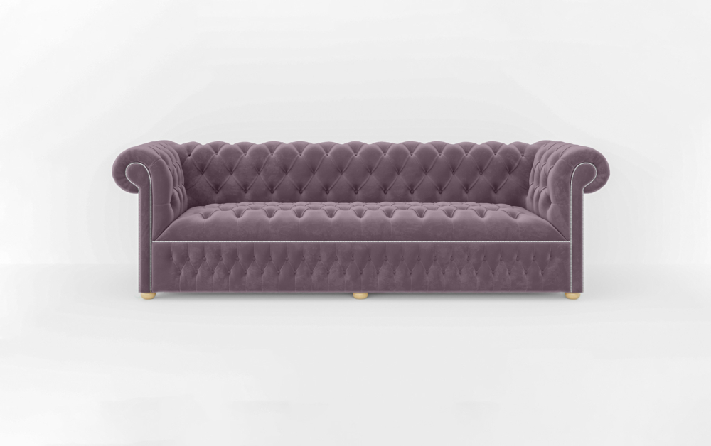 Dunstable Green Sofa-Velvet-1 Seater -Mauve