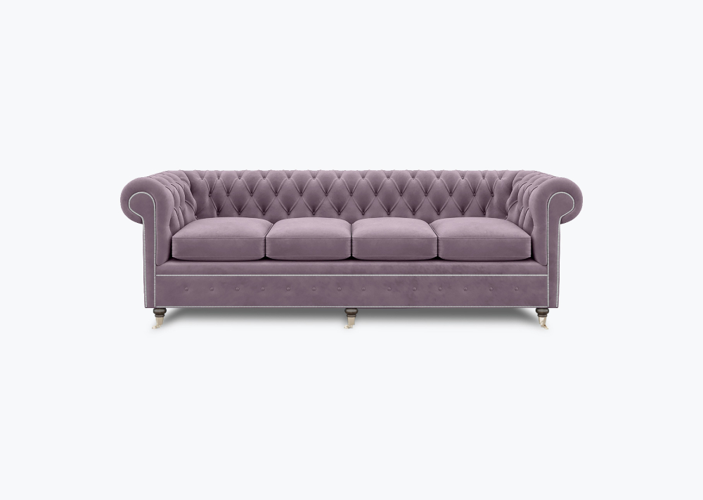 Livingston Chesterfield Sofa-2 Seater -Velvet-Mauve