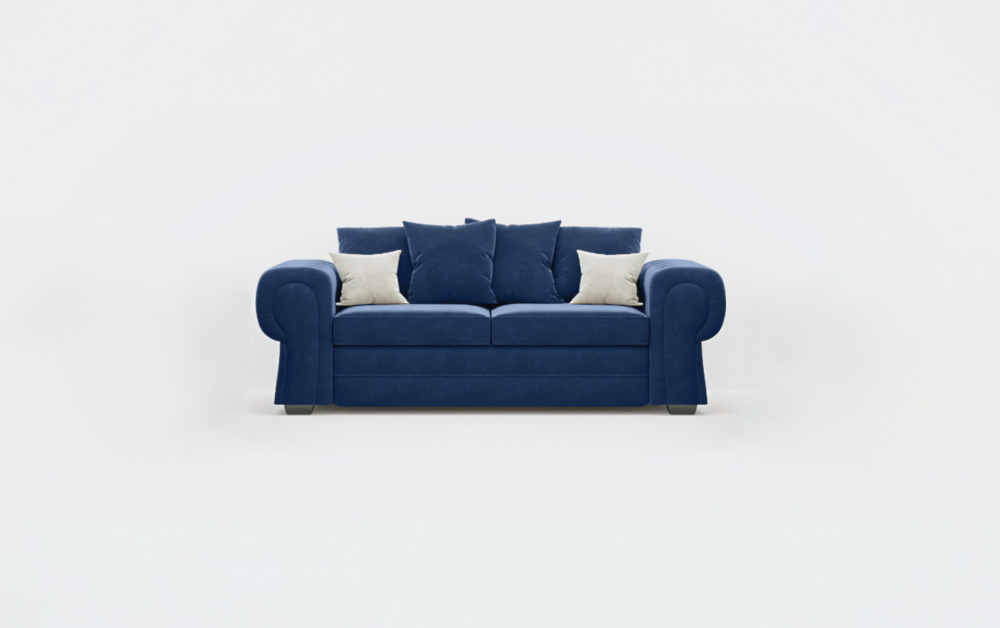 Durham Scatter Cushion Sofa -3 Seater -Wool-Navy Blue