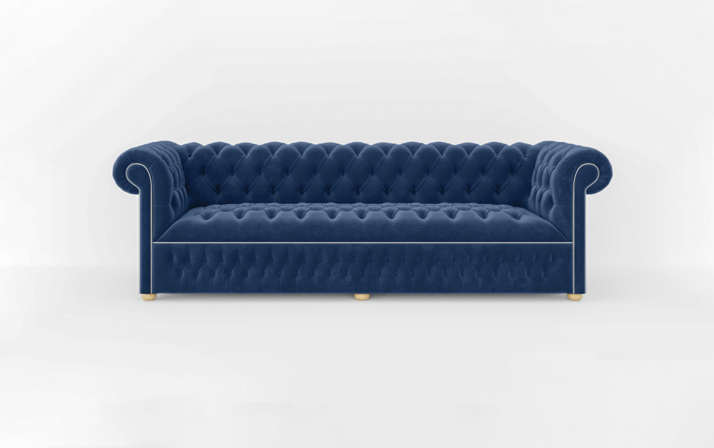 Dunstable Green Sofa-Velvet-1 Seater -Navy Blue