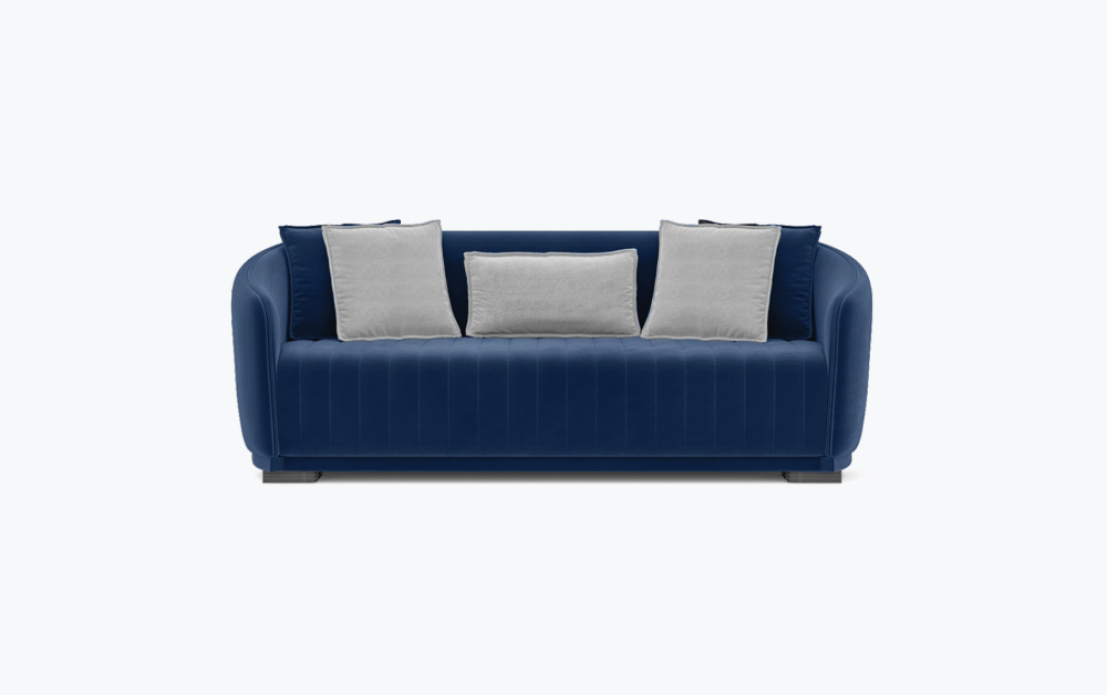 Exeter Luxury Sofa-3 Seater -Velvet-Navy Blue
