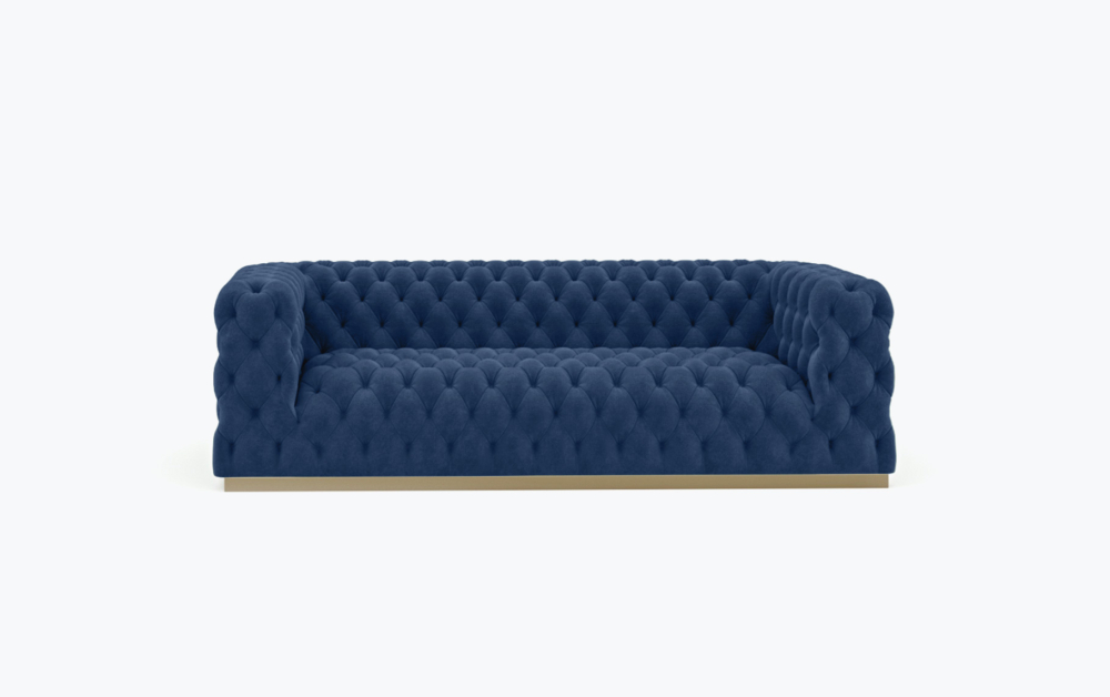 Frankfurt Chesterfield Sofa-2 Seater -Velvet-Navy Blue