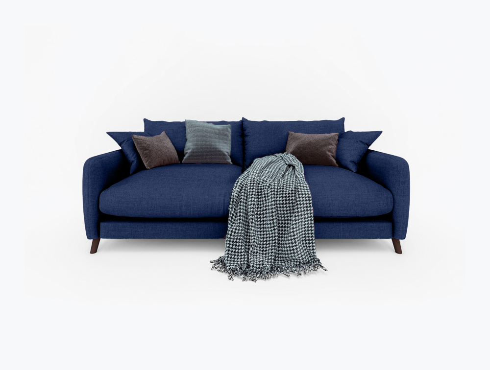 Slushy Sofa-3 Seater -Velvet-Navy Blue
